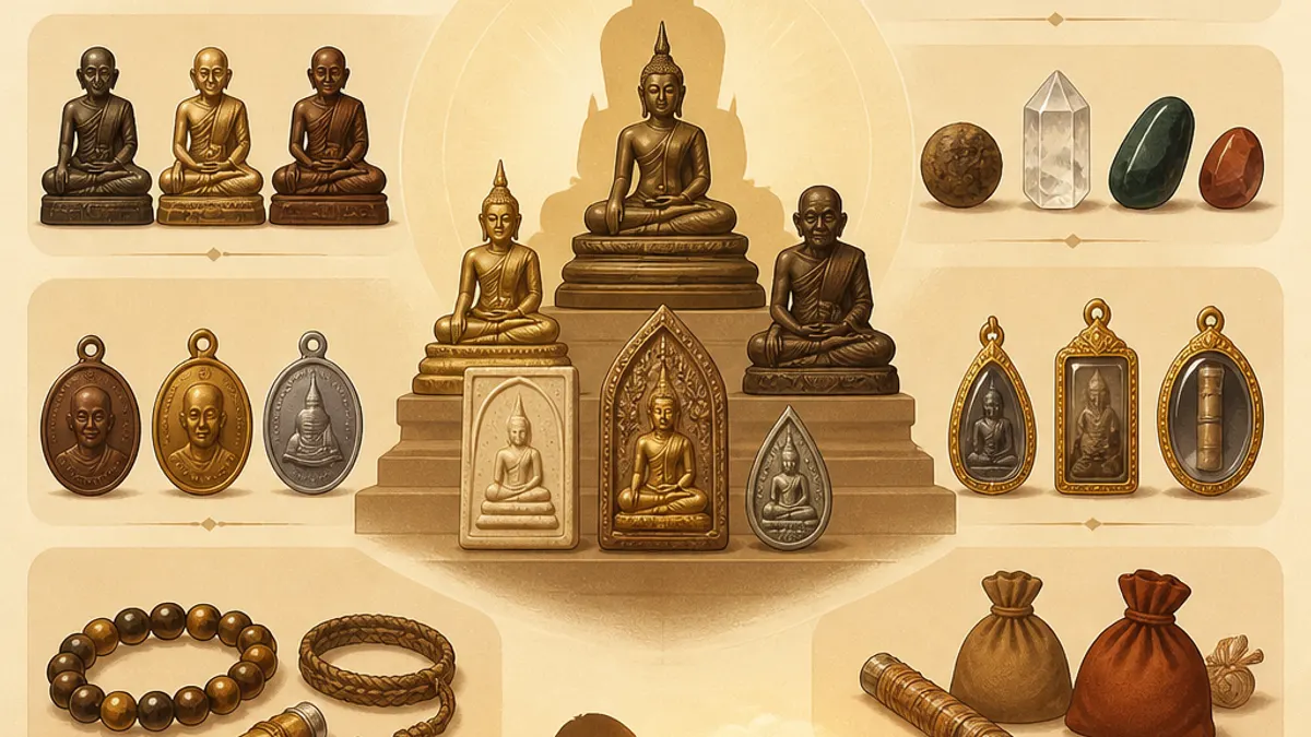 ภาพประกอบเรื่อง รูปแบบและประเภทต่างๆ ของพระเครื่องและวัตถุมงคล